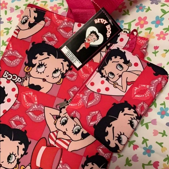 Betty Boop pink tote bag w/ attached wallet NWT - Picture 3 of 8